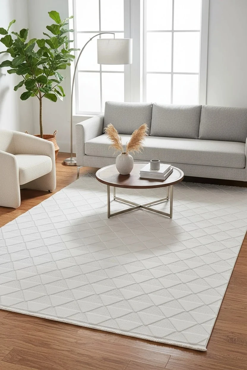 Yumuşak Dokulu Yıkanabilir Modern Üçgen Desen İskandinav Halı