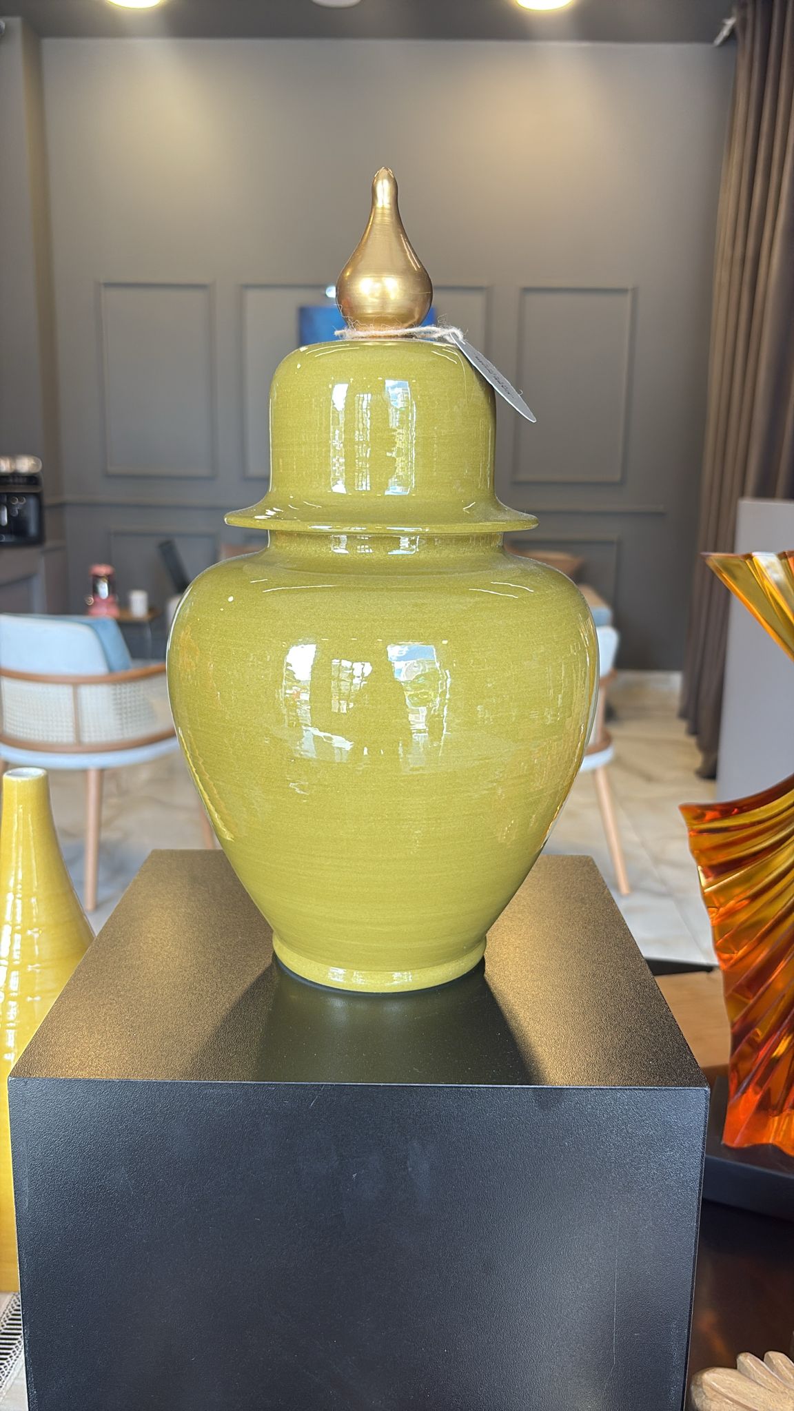 seramik orta boy yeşil küp