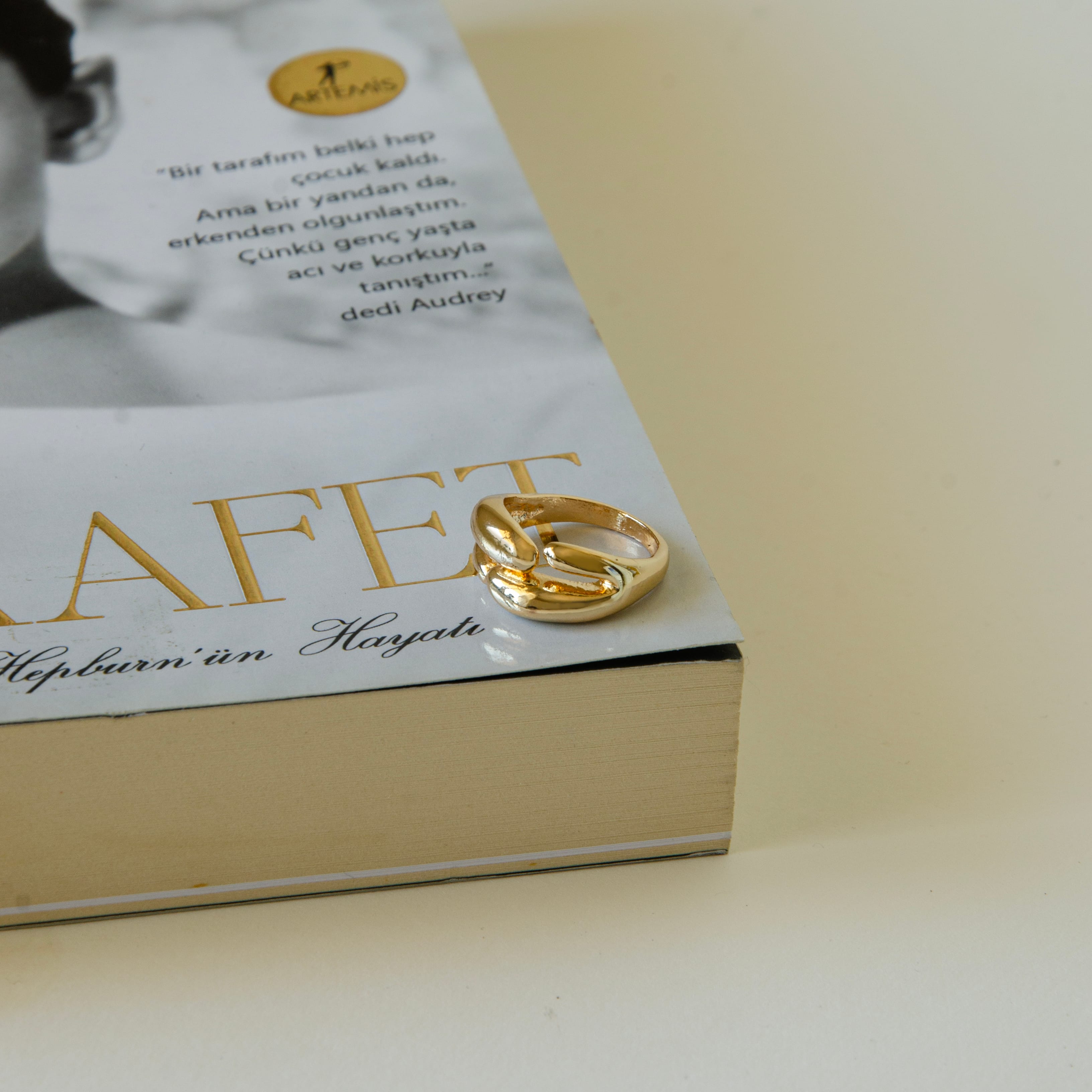 Minimal Altın Renkli Modern Dönüşüm Yüzüğü