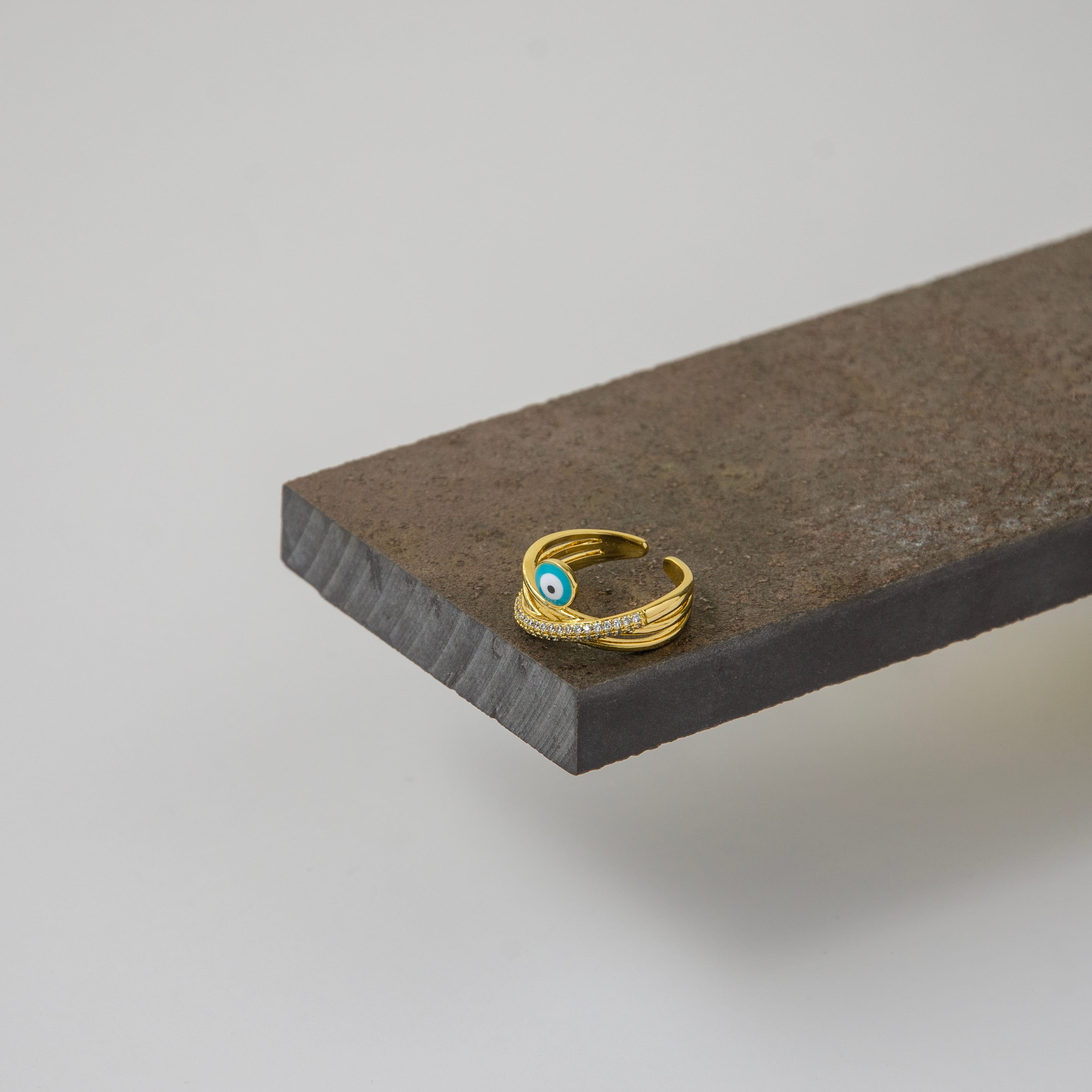 Xuping Nazar Boncuklu Sargılı Ayarlanabilir Yüzük - Şans ve Zarafet