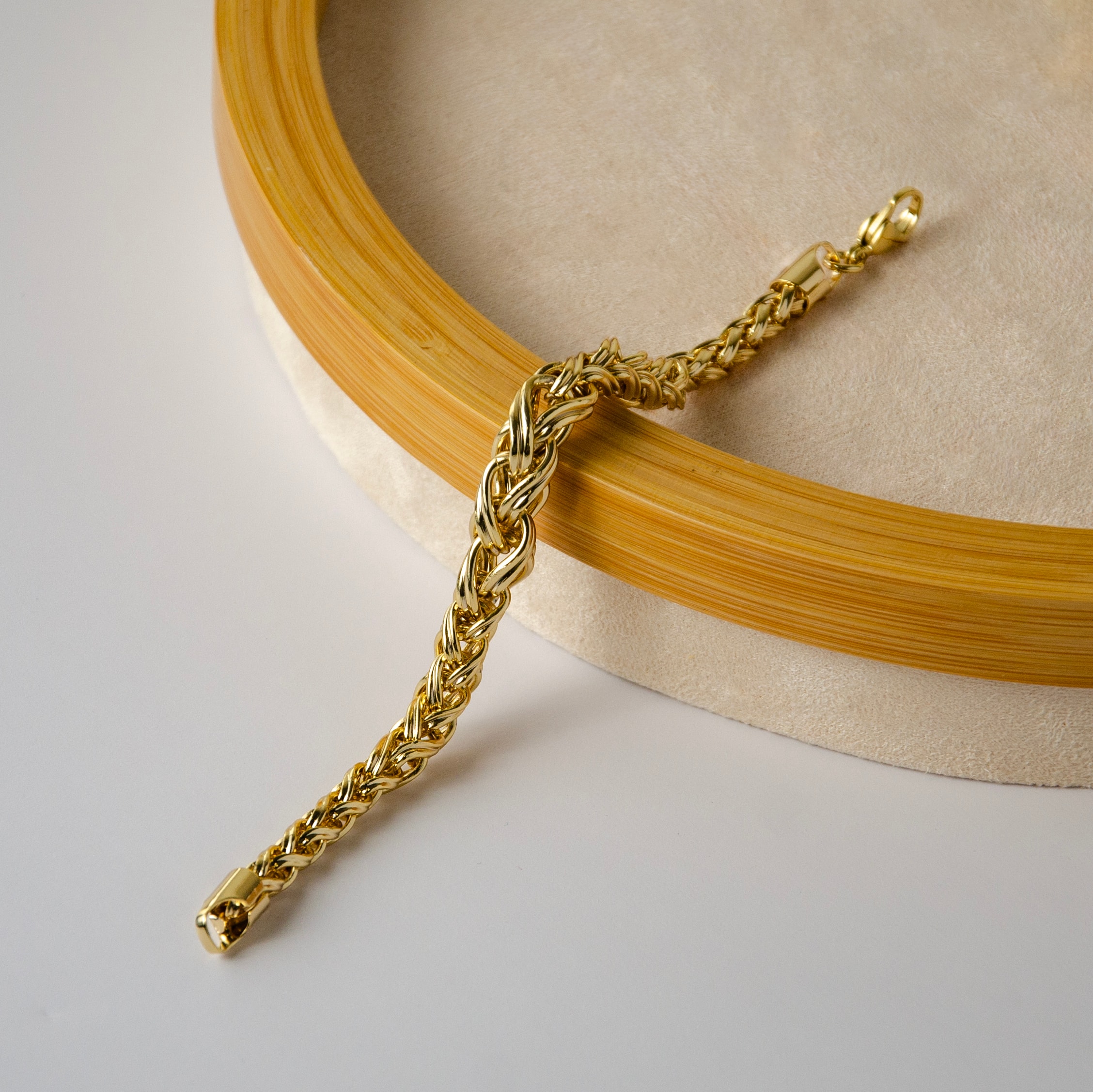 Xuping Altın Tonu Çoklu Örgü Zincir Bileklik