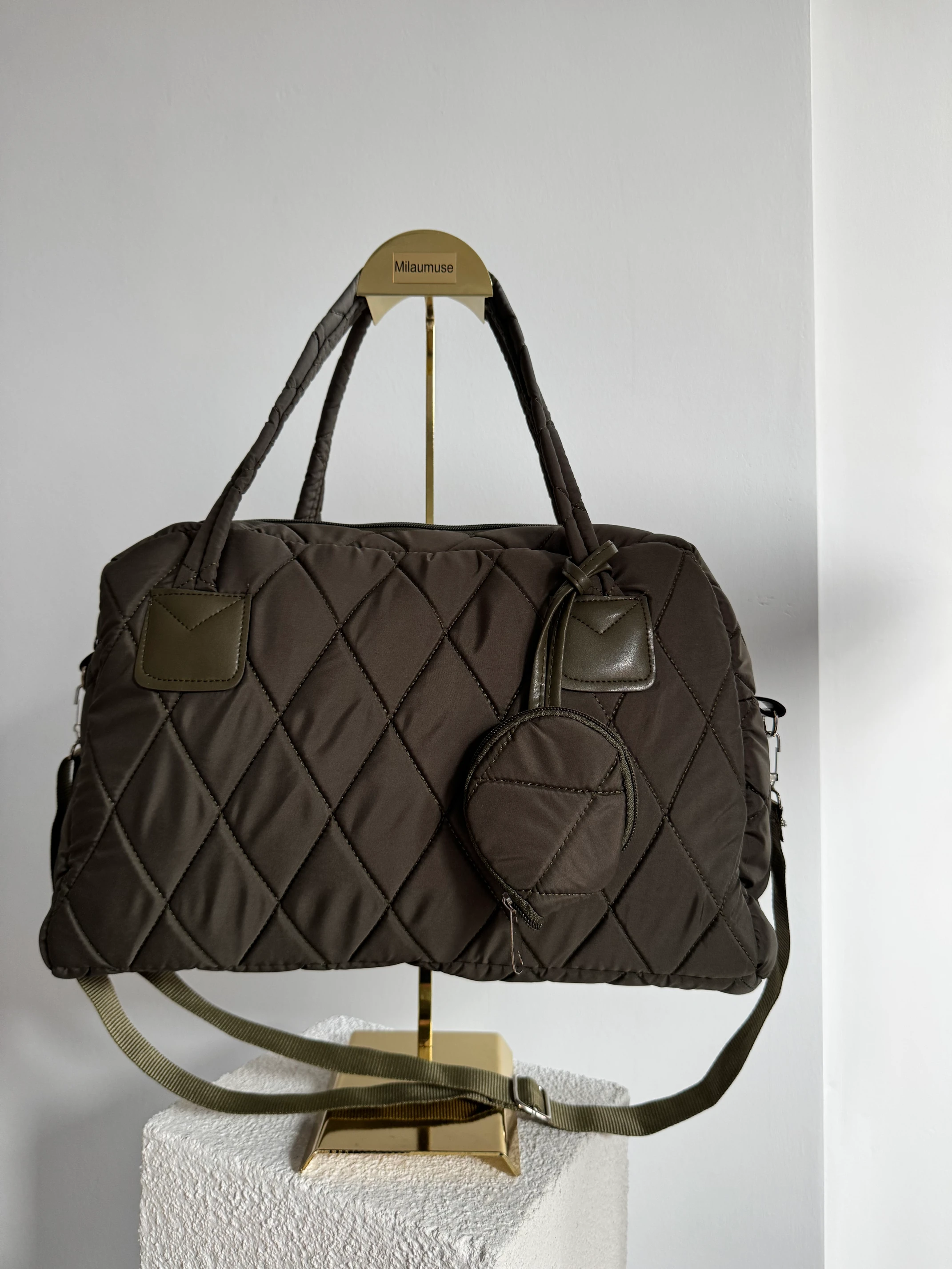 Puglia Kapitone Pofuduk El ve Omuz  Bayan Çanta Yeşil