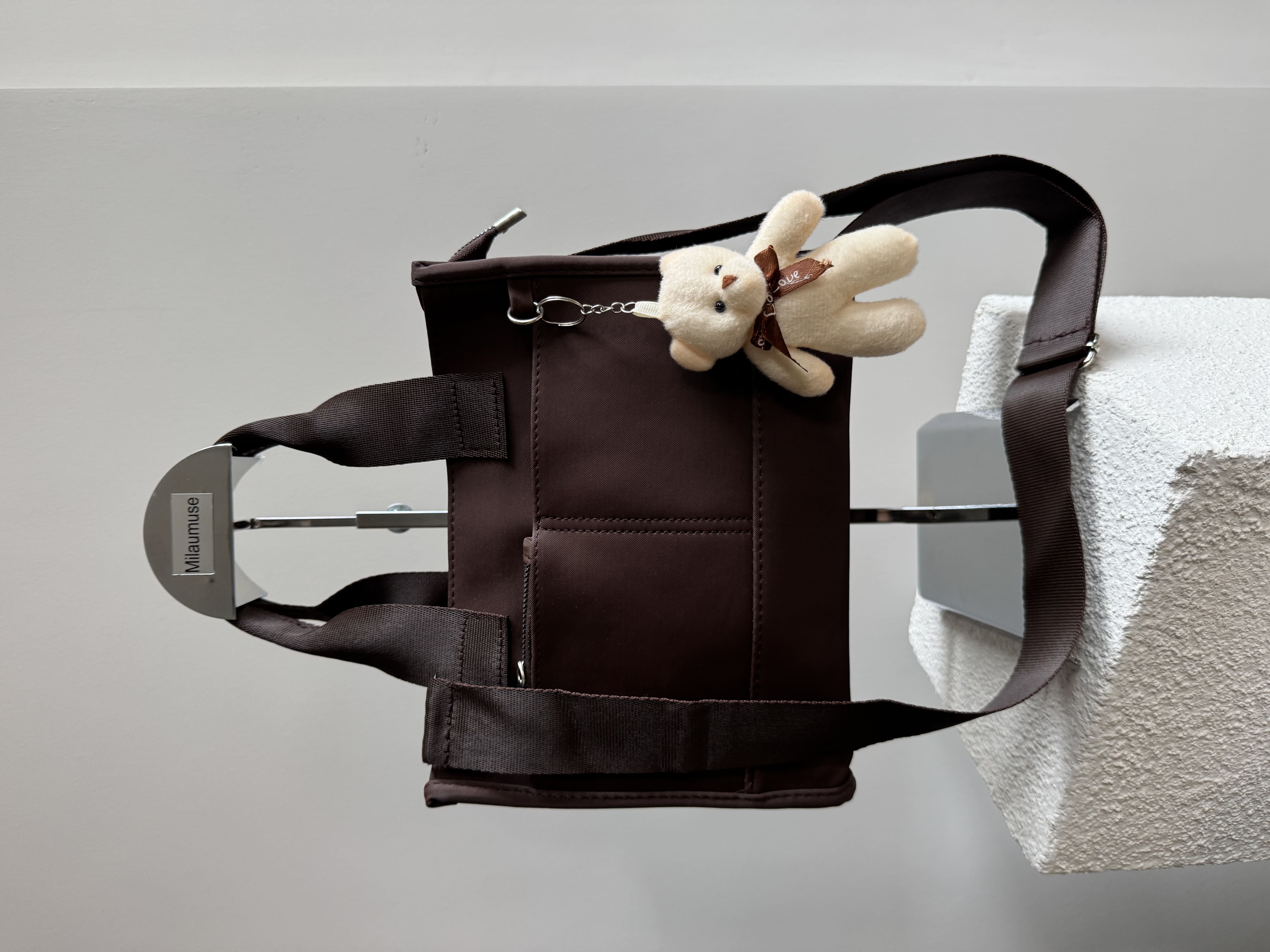 Belluno  El ve Çapraz Paraşüt Kumaş   Bayan Çanta acıkahve