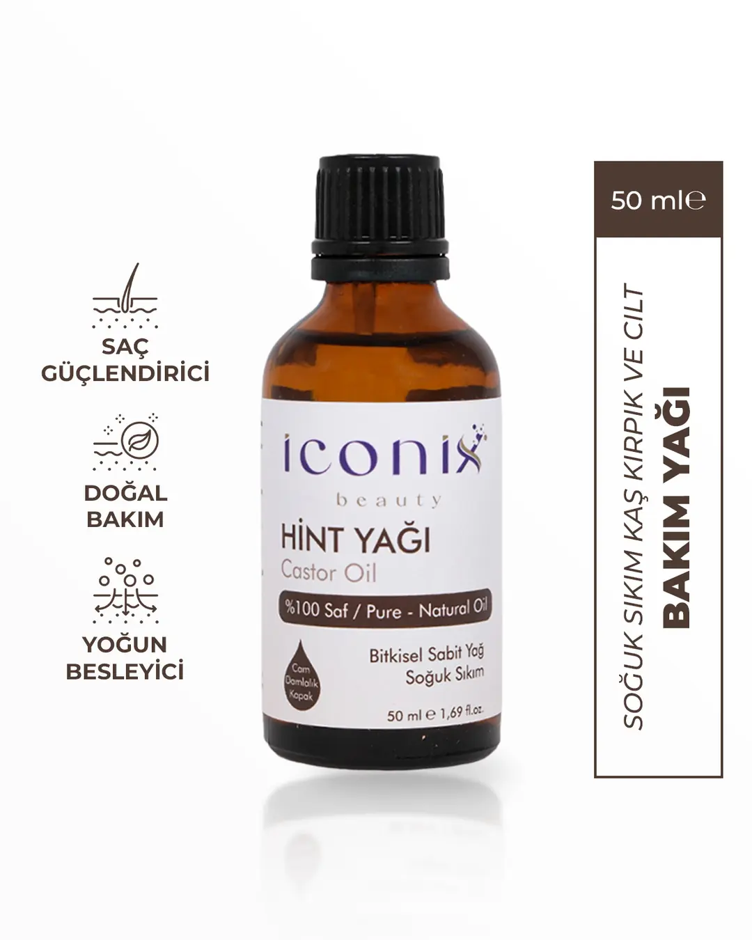 Iconix Hint Yağı 50 ml - Soğuk Sıkım Kaş Kirpik Ve Cilt Bakım Yağı