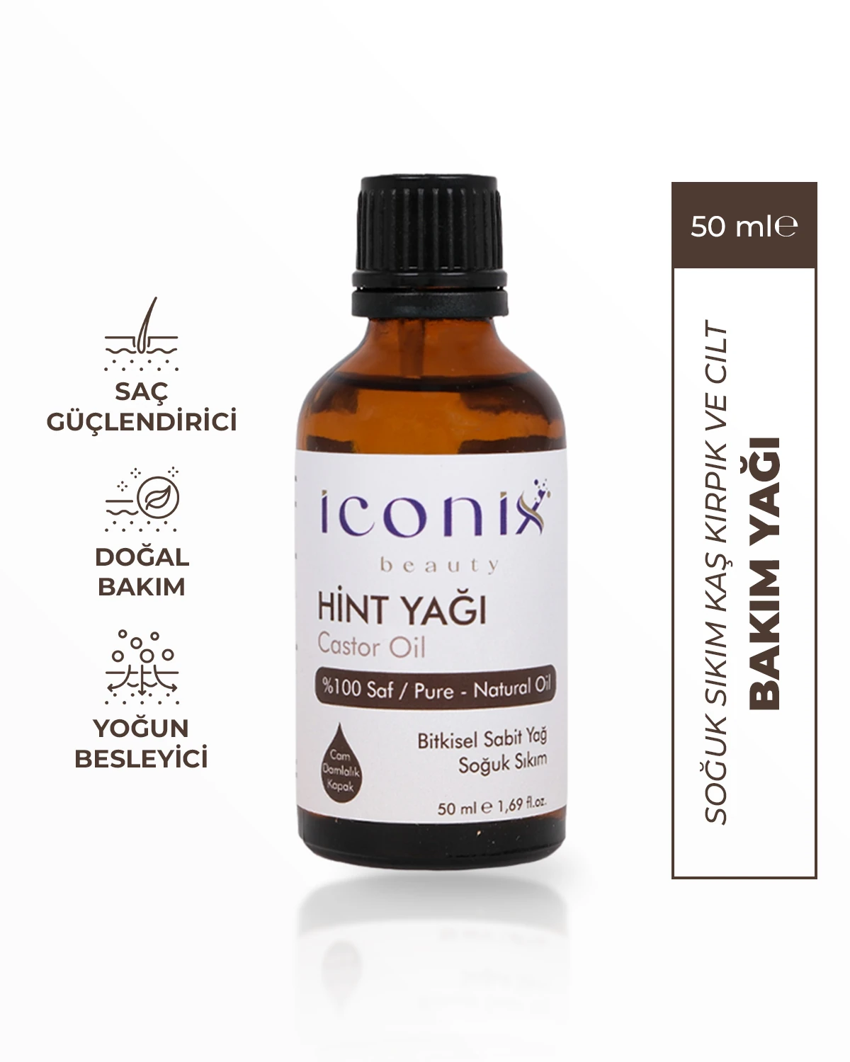 Iconix Hint Yağı 50 ml - Soğuk Sıkım Kaş Kirpik Ve Cilt Bakım Yağı