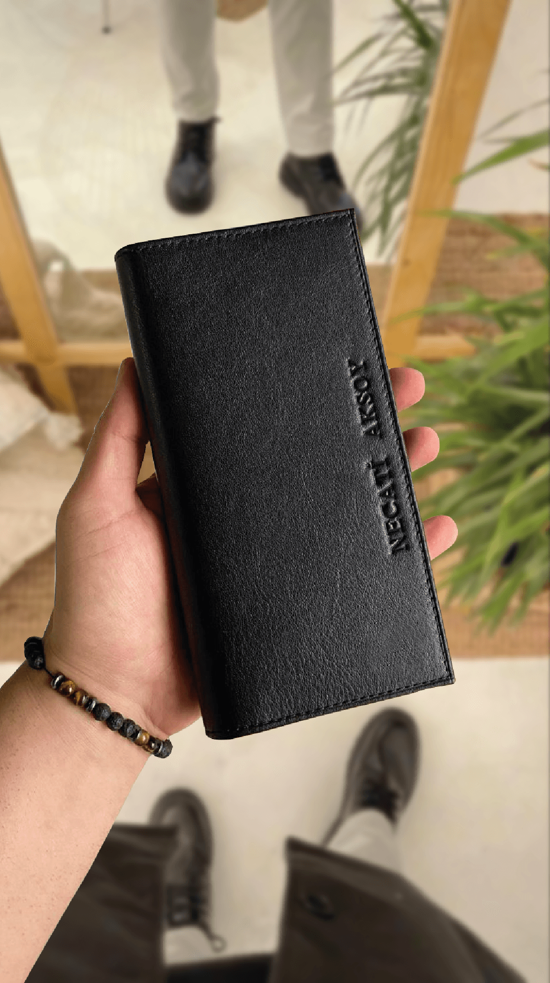 HAKİKİ DERİ MIKNATISLI TELEFON BÖLMELİ PORTFÖY SİYAH CÜZDAN