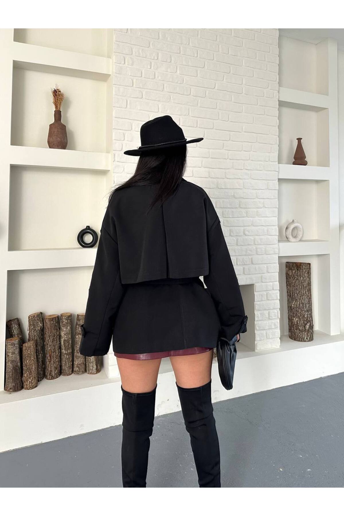 Düğmeli Kuşaklı Trençkot