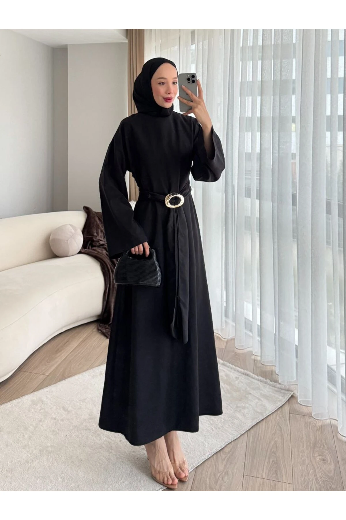 Tokalı Süet Elbise