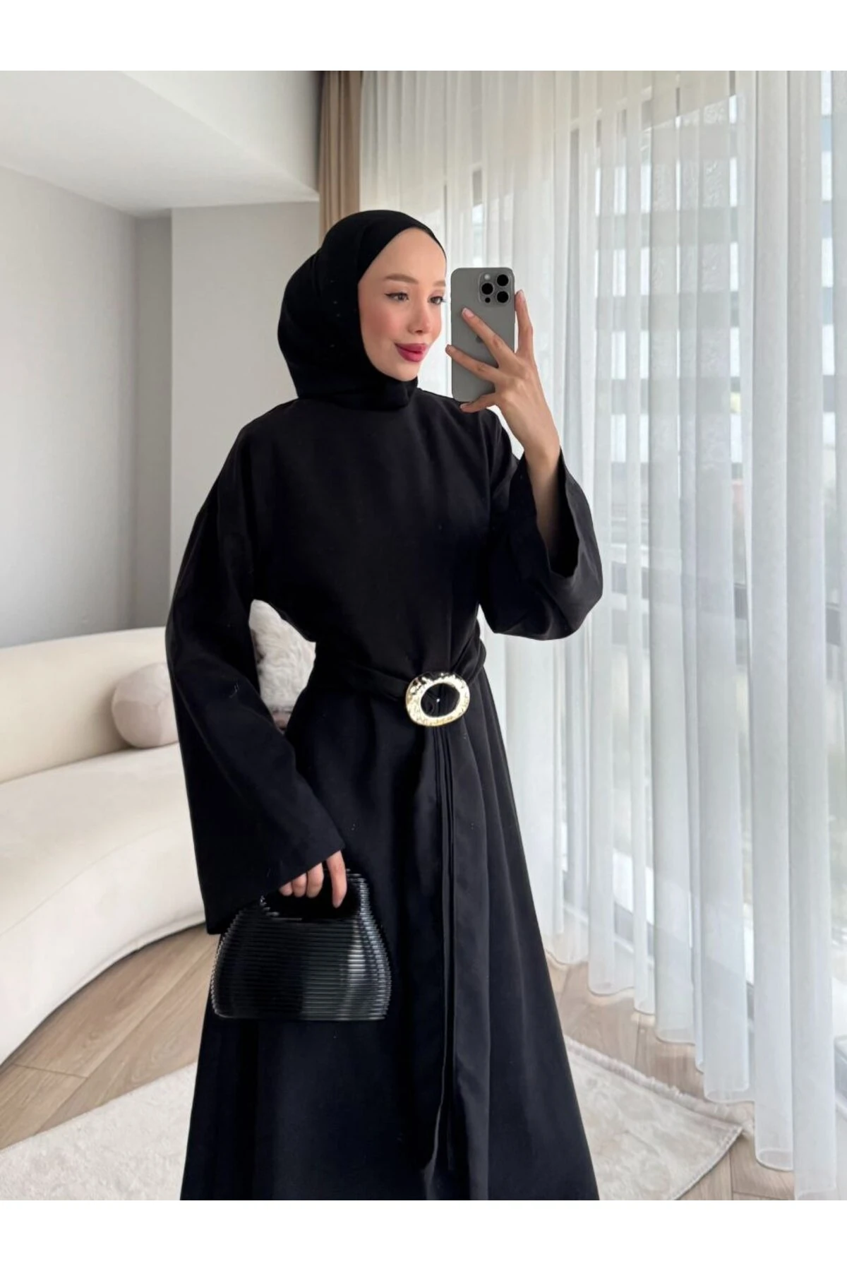 Tokalı Süet Elbise