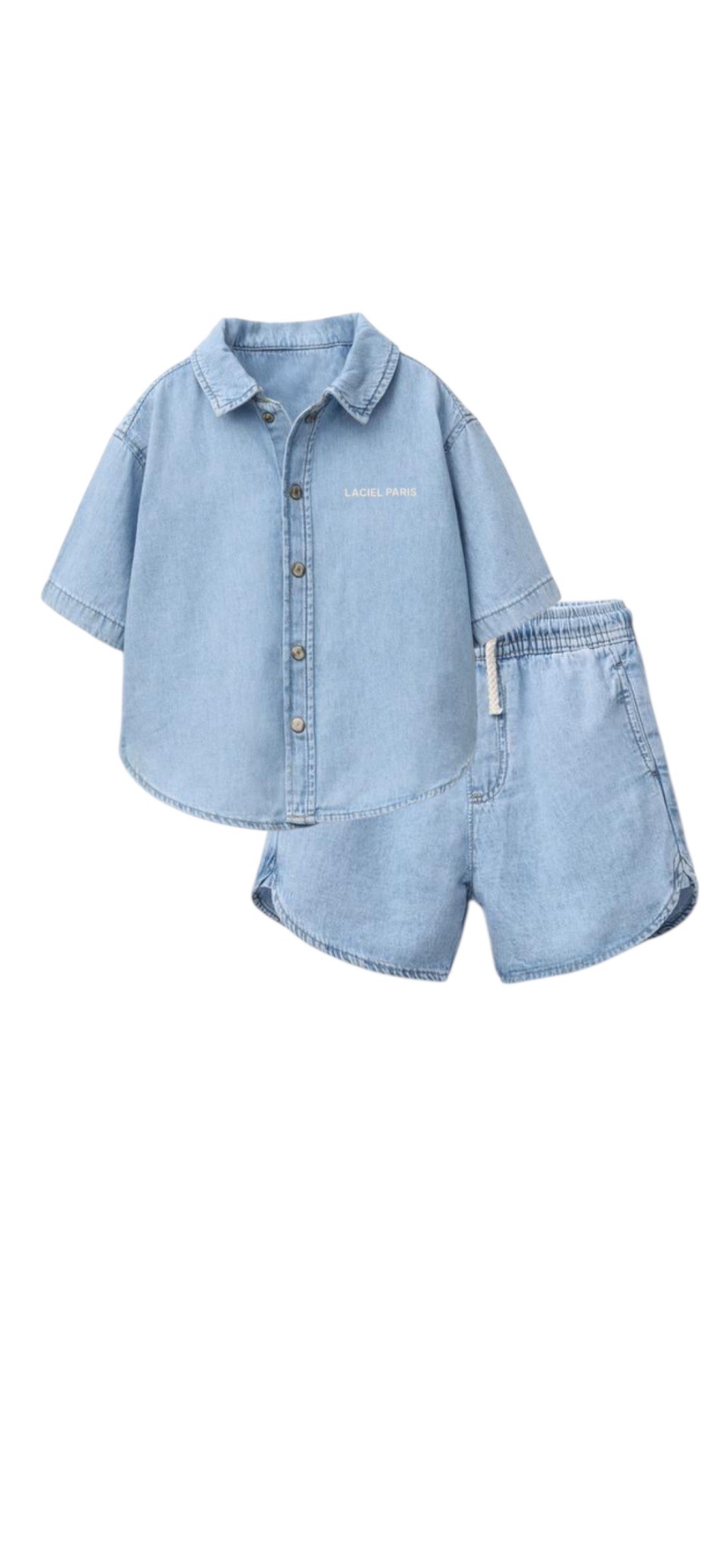 Yakalı Denim Set