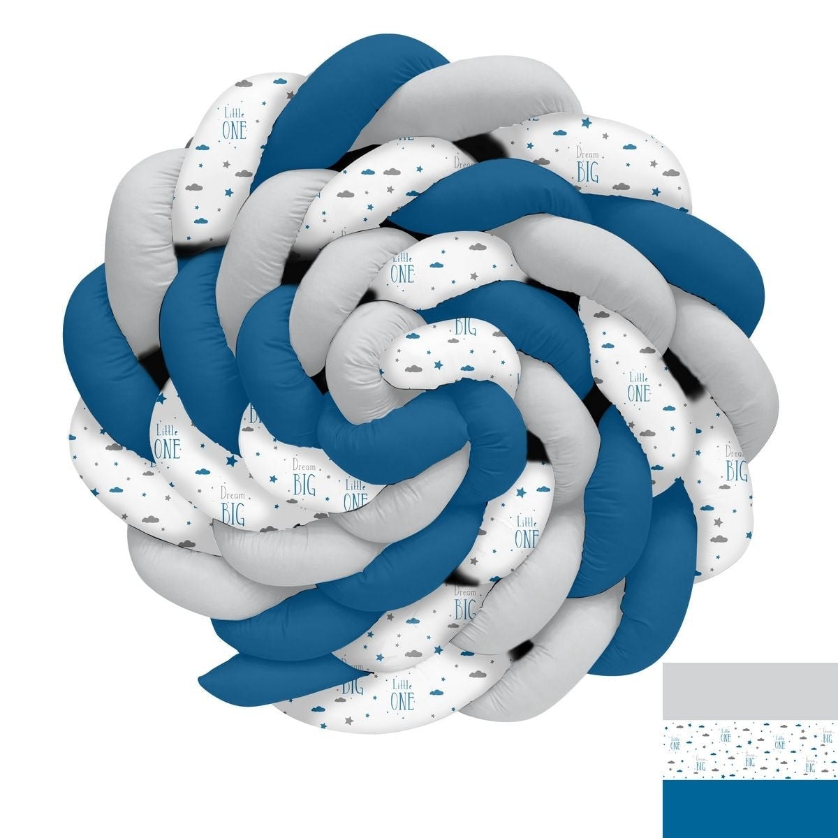 Gri Lacivert İskandinav Dağlar ve Ay Örgü Korumalık