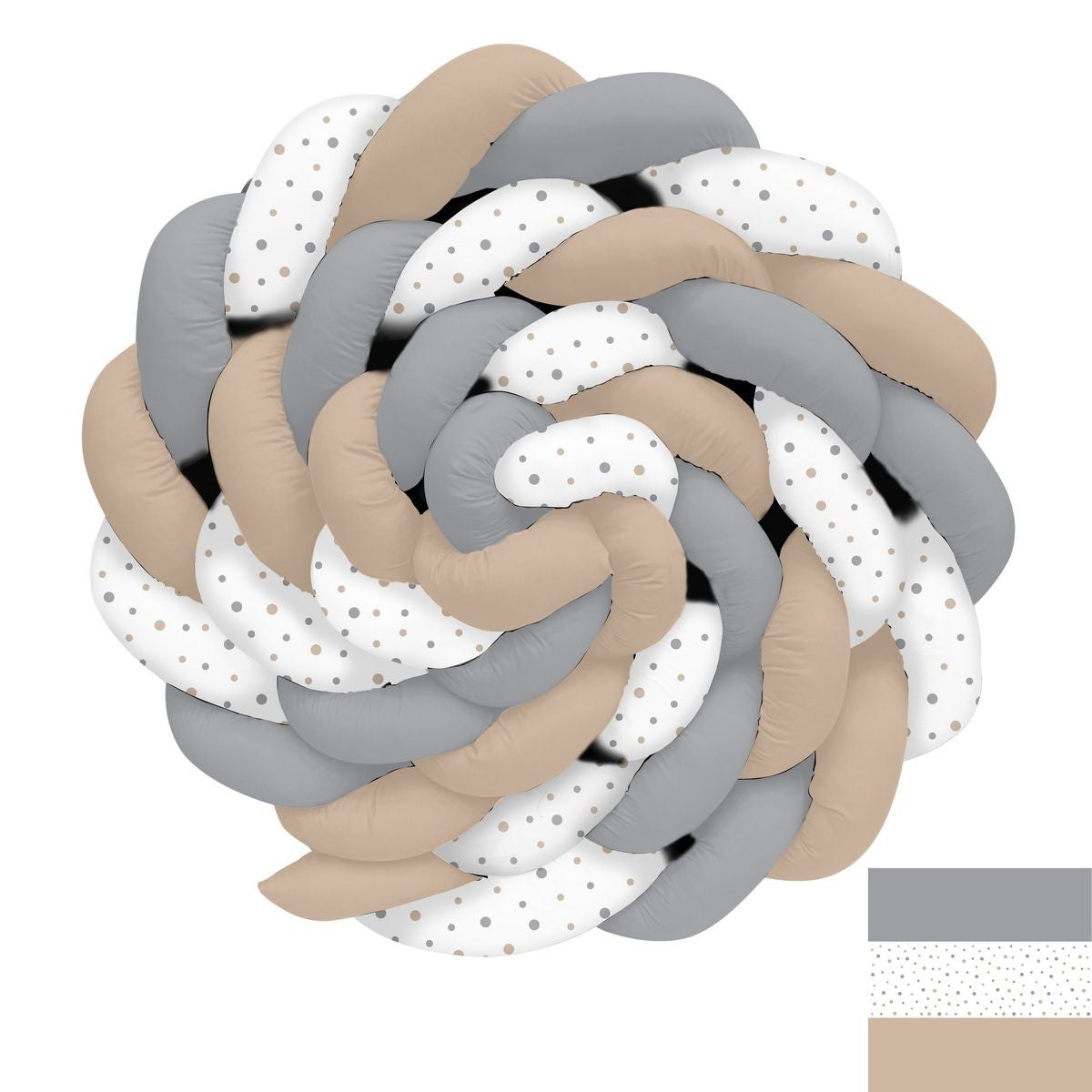 Gri ve Sütlü Kahve Puantiyeler Örgü Korumalık