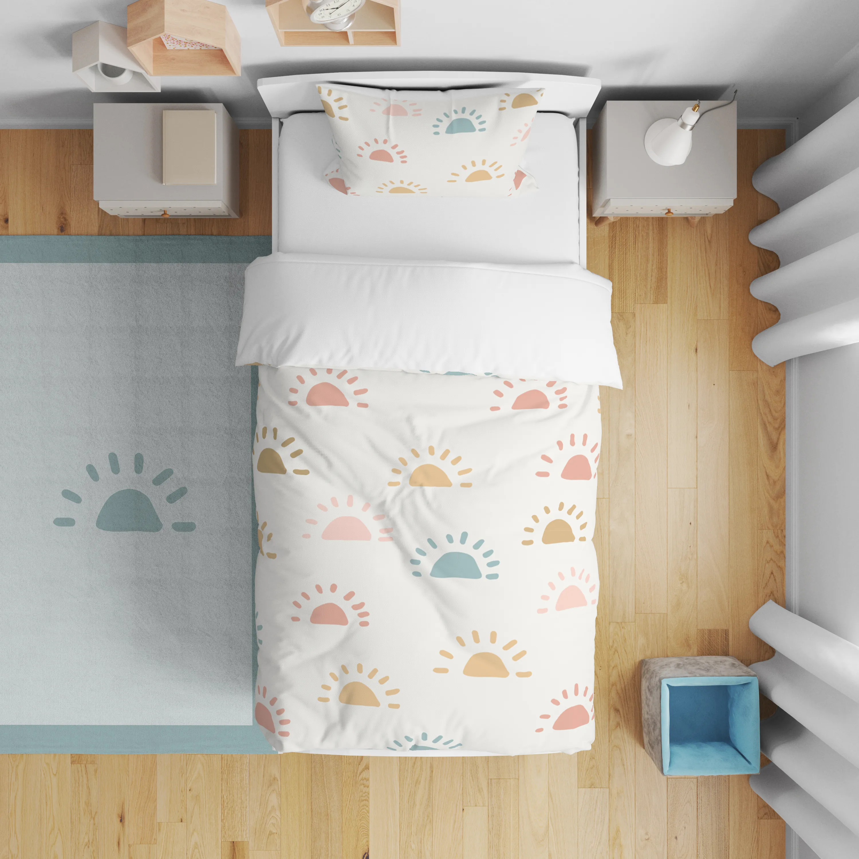 Rengarenk Güneşler Nevresim