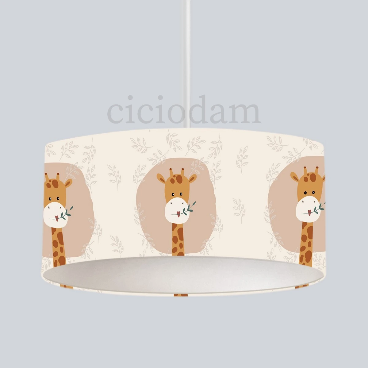 Zürafa ve Yeşil Dal Yapraklar Çocuk Odası Avize