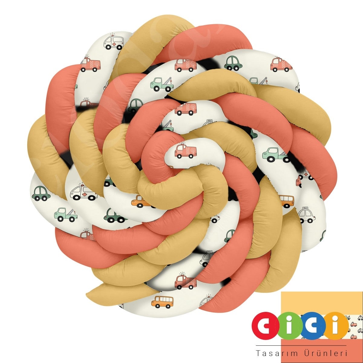 Arabalar ve Araba Yollu Oyun Temalı Örgü Korumalık