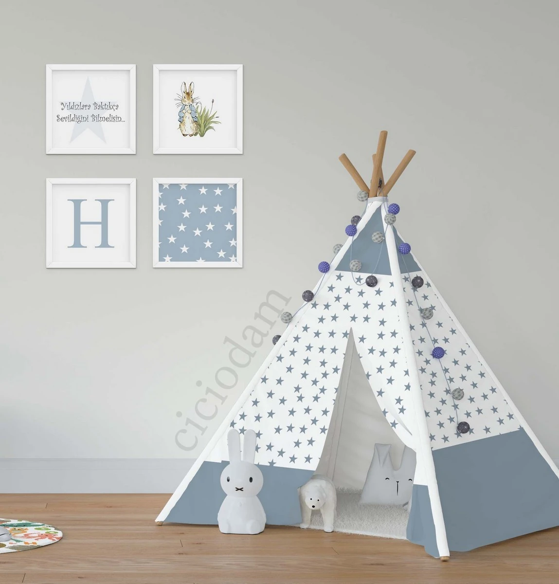 Havuçlu Tavşan Yıldızlar Oyun Çadırı