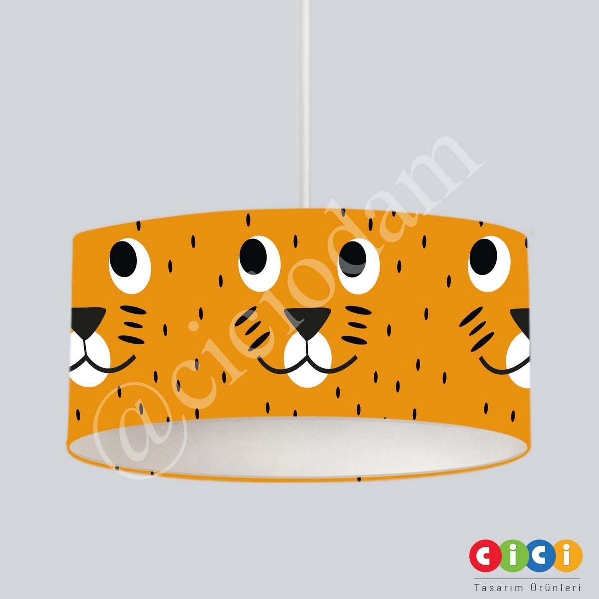 Turuncu Benekli Sevimli Aslan Çocuk Odası Avize