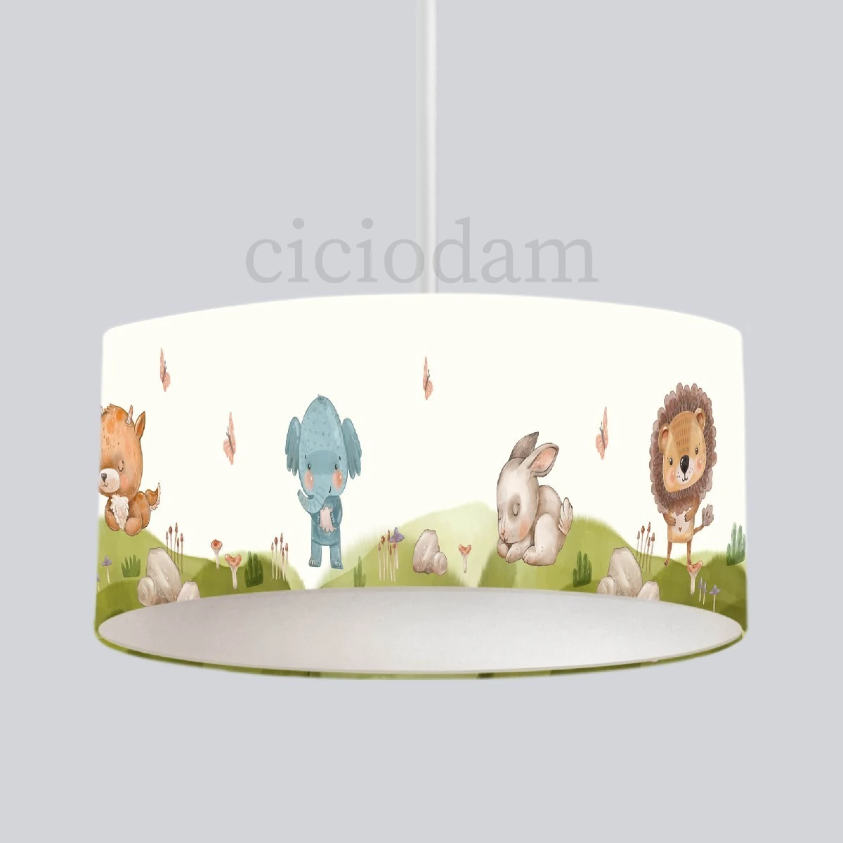 Filli Tavşanlı Aslanlı Çimenli Çocuk Odası Avize