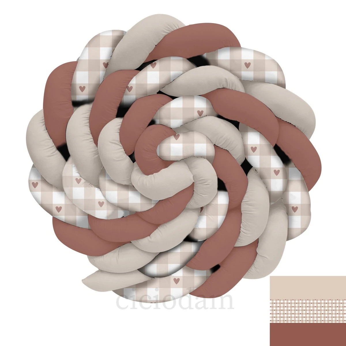 Gökkuşağı Puantiye Ve Kalpler Örgü Korumalık