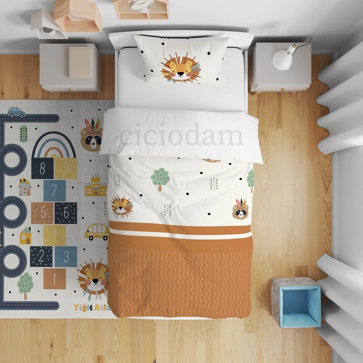 Kızılderili Ayı Yol ve Punatiyeler Yatak Örtüsü