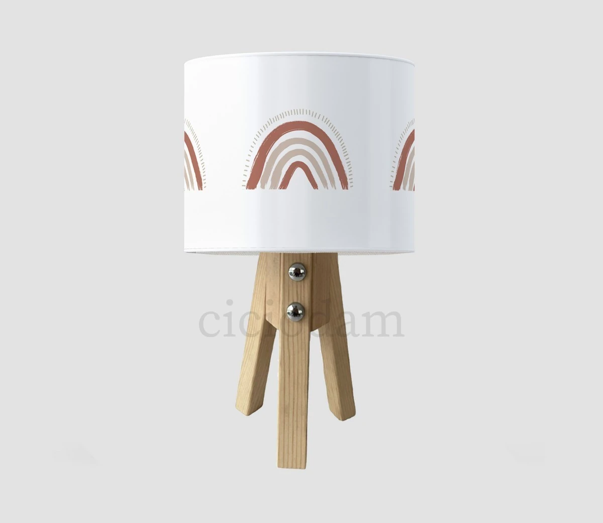 Gökkuşağı Puantiye Ve Kalpler Çocuk Odası Abajur