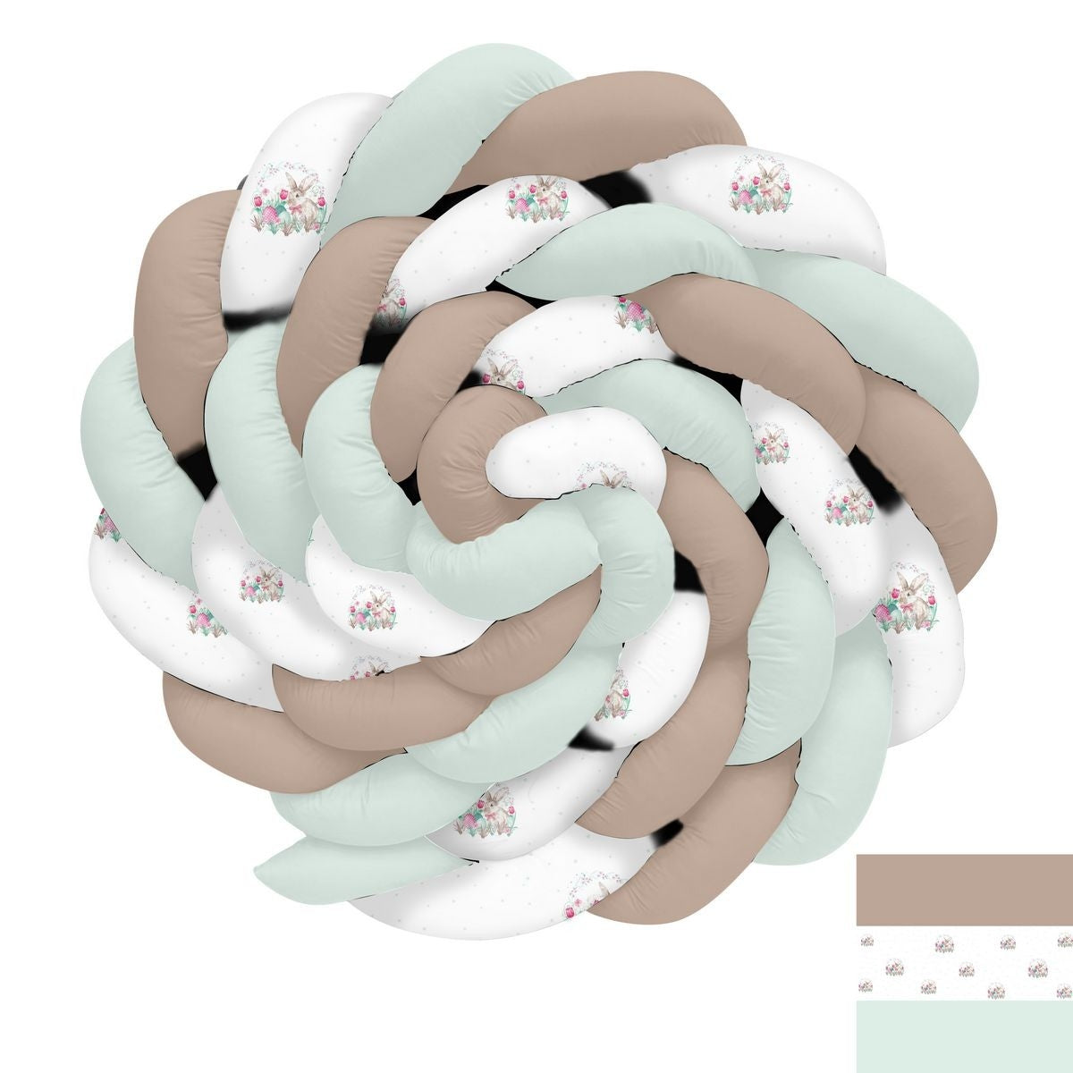 Çiçekler İçinde Oturan Tavşan Örgü Korumalık