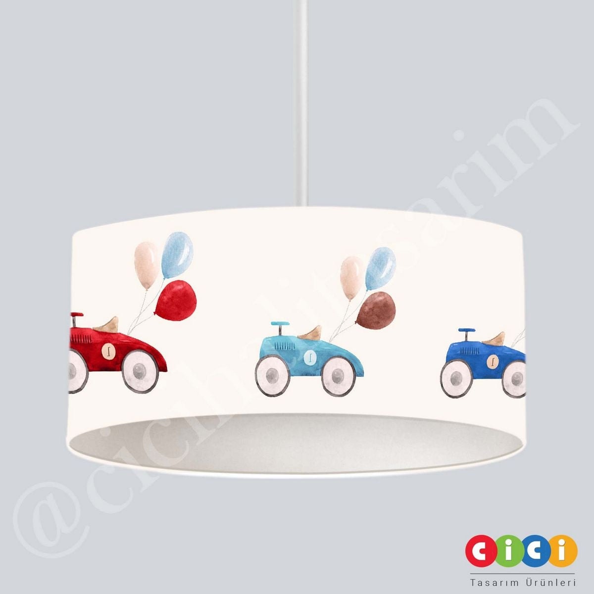 Renkli Tahta Araba Yıldız ve Yol Oyun  Çocuk Odası Avize