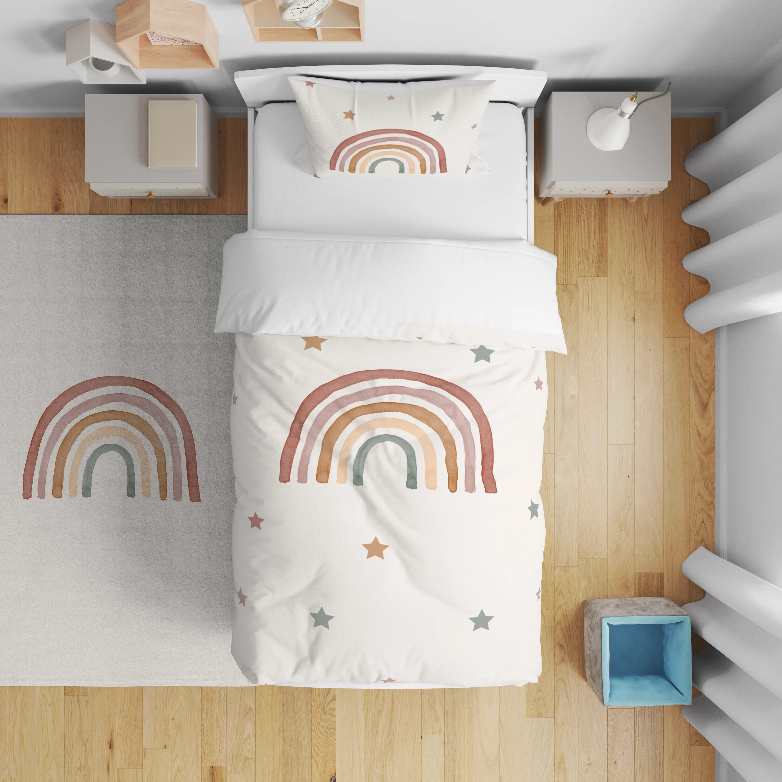 Gökkuşağı Yıldızlar Nevresim