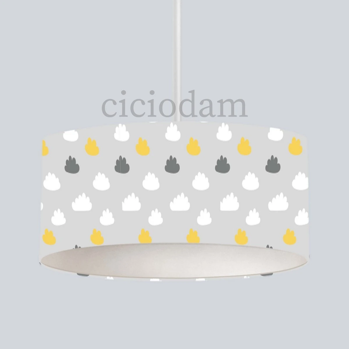 Sarı Gri Bulutlar Çocuk Odası Avize