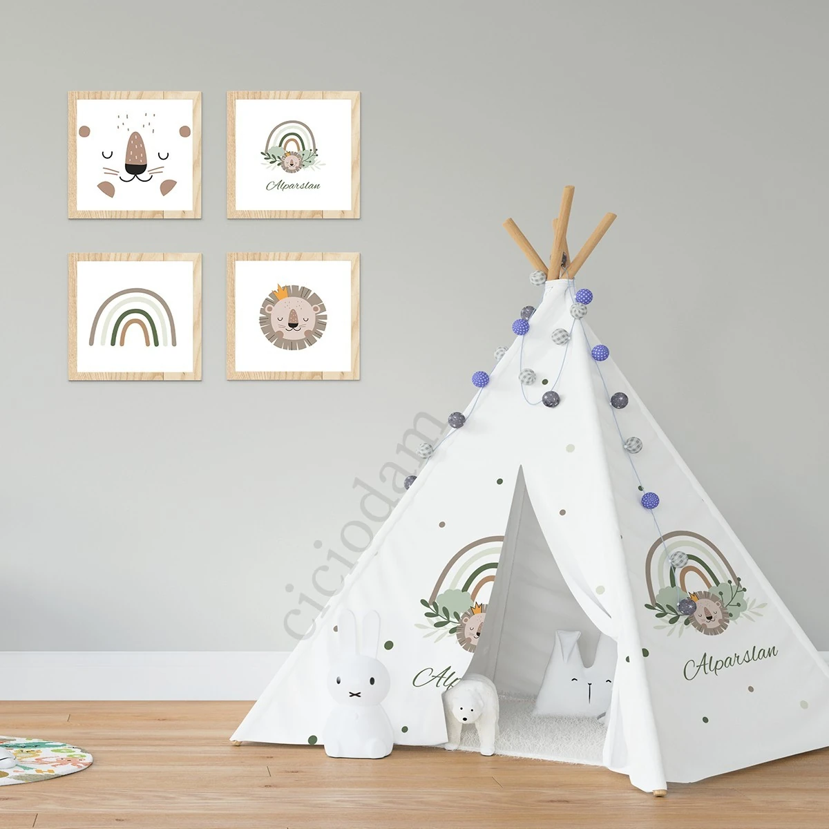 Yeşil Dallar Aslan Ve Puantiyeler Oyun Çadırı