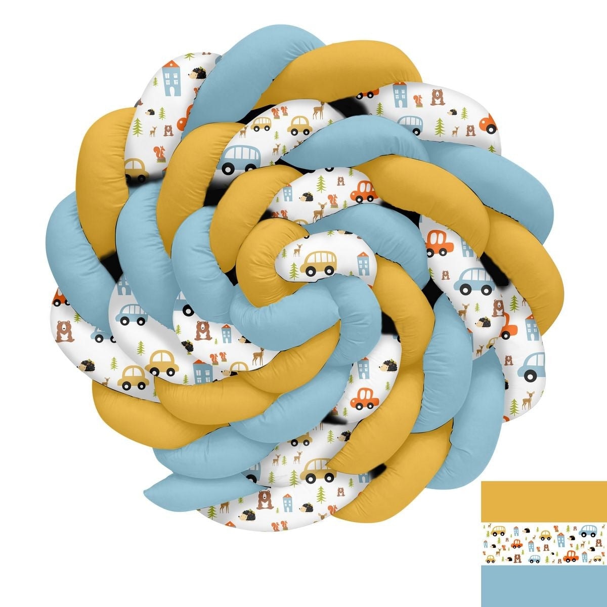 Beyaz Zemin Üzerine Araba Yolu ve Oyun Temalı 338 Örgü Korumalık