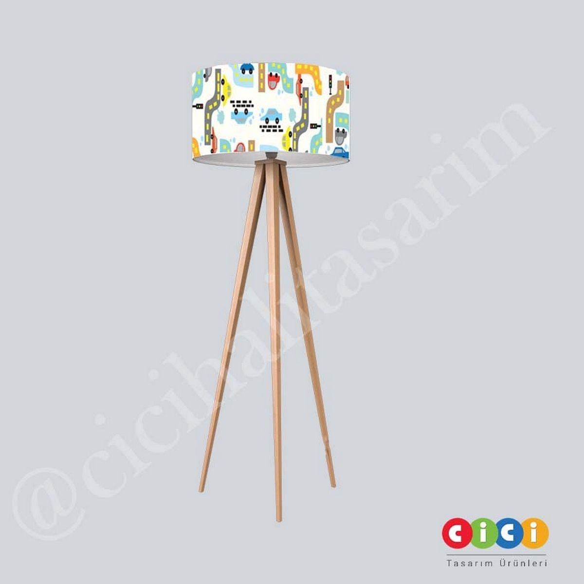 Renkli Arabalar ve Yol Oyun Lambader