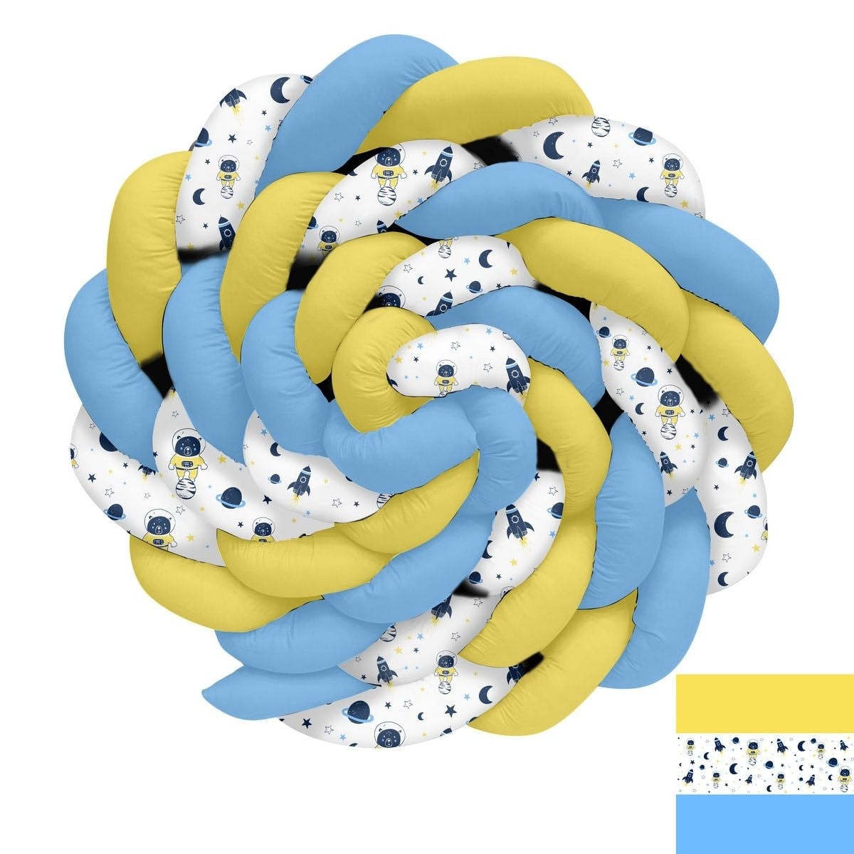 Space Roket Astronot Ayıcık ve Gezegenler Uzay 360 Örgü Korumalık