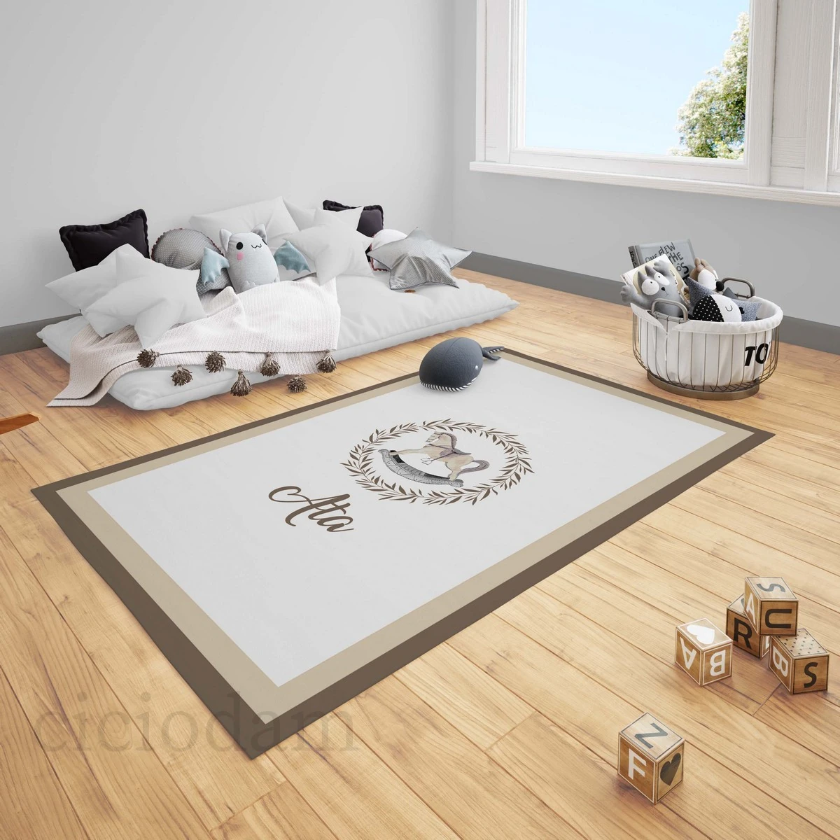 Başak Sevimli At ve Yıldızlar Çocuk Halısı