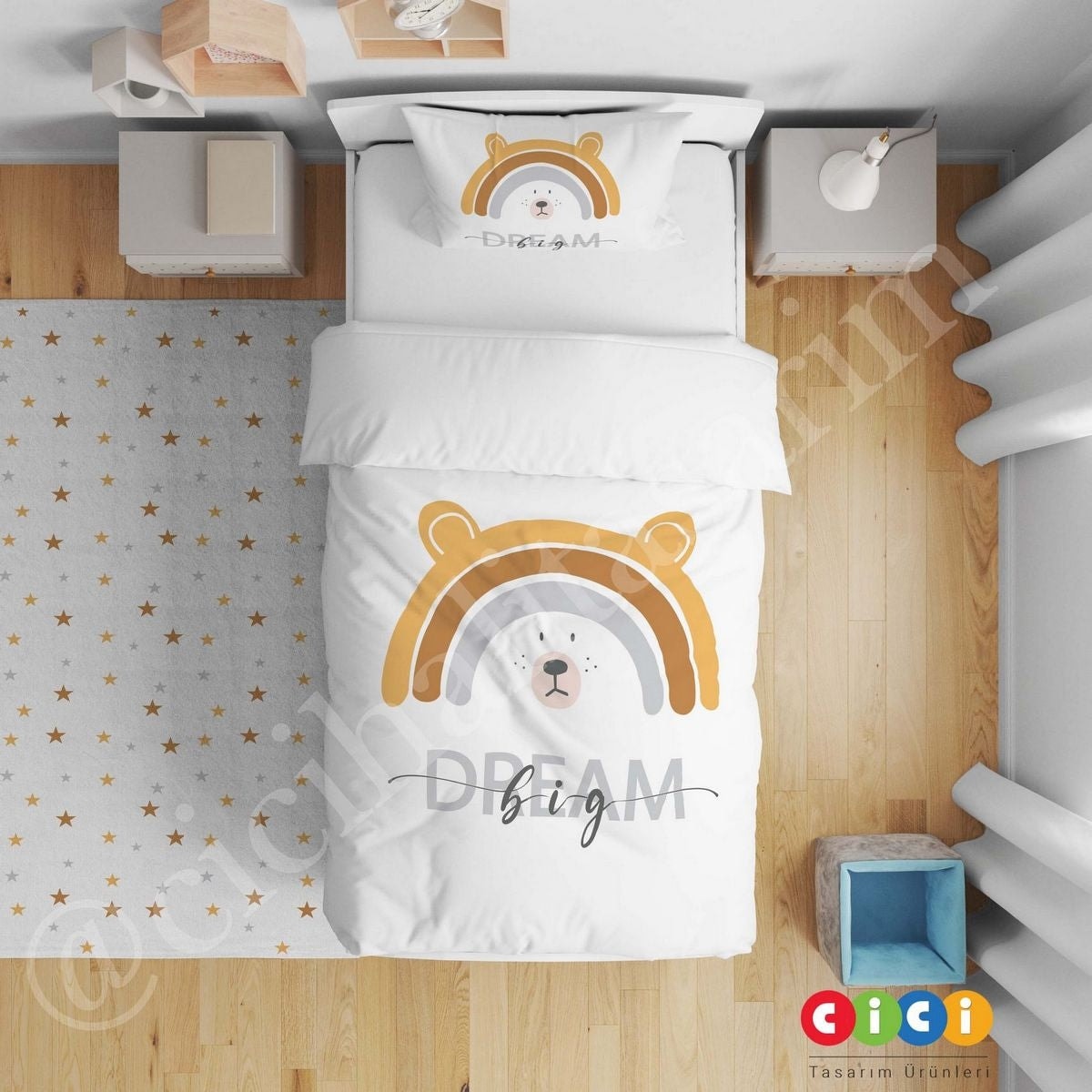 Gökkuşağı Ayıcık Dream Big Nevresim