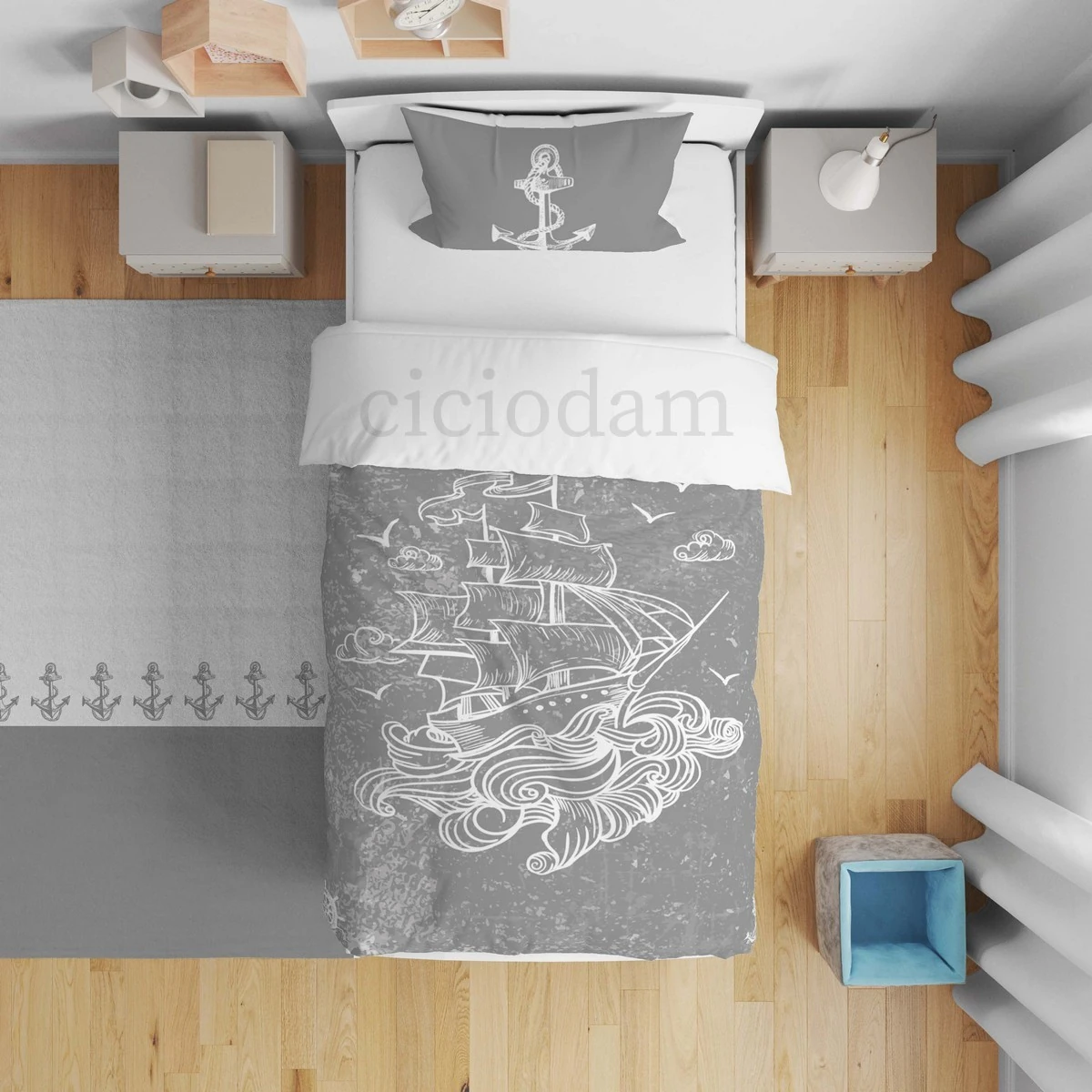 Gemici Çapa Dümen Nevresim