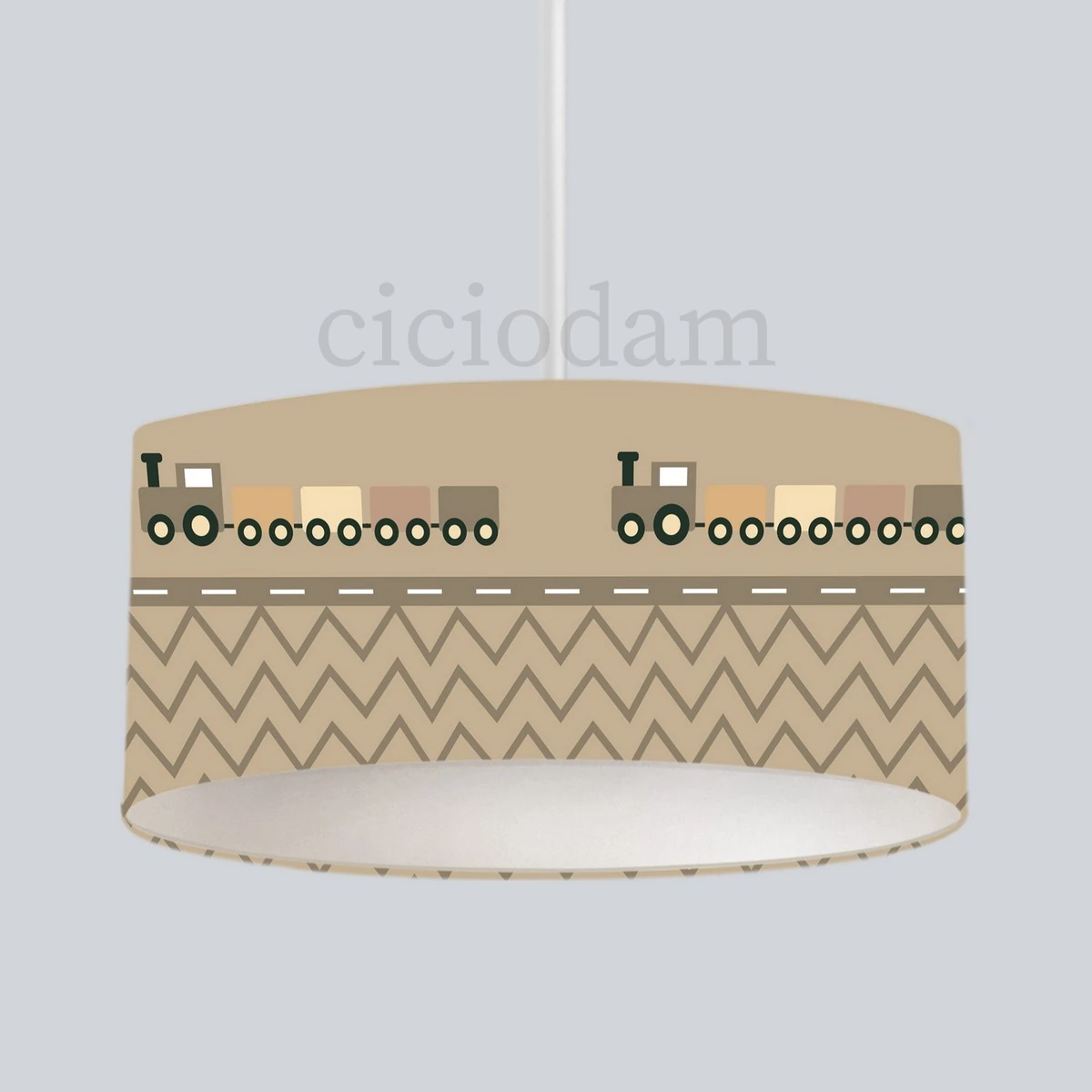 Kahverengi Araba Tren Kamyon ve Araba Yol Çocuk Odası Avize