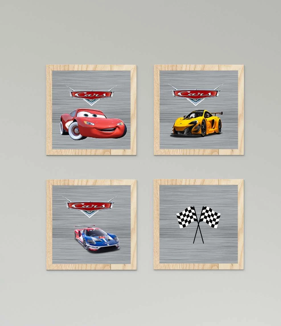 Şimşek Mcqueen Arabalar ve Yol Oyun Duvar Tablo