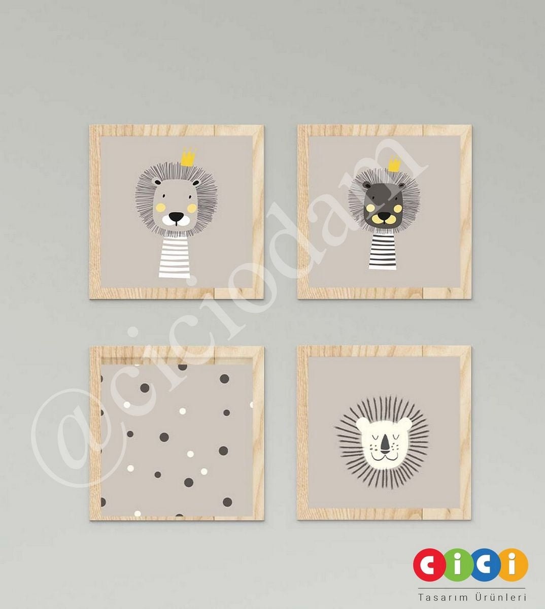 Aslanlı Puantiyeler Duvar Tablo