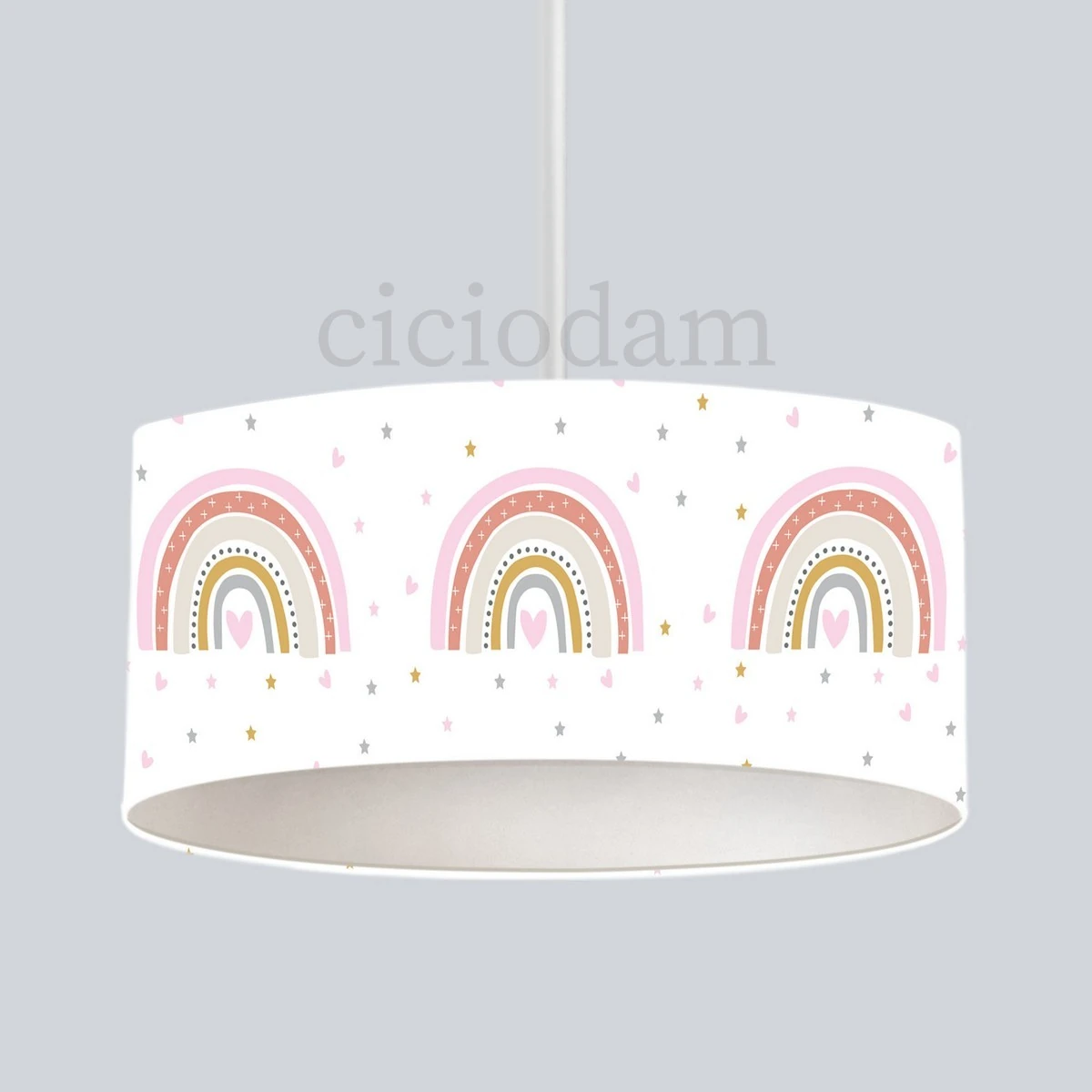 Gökkuşağı Kalp Yıldız Çocuk Odası Avize