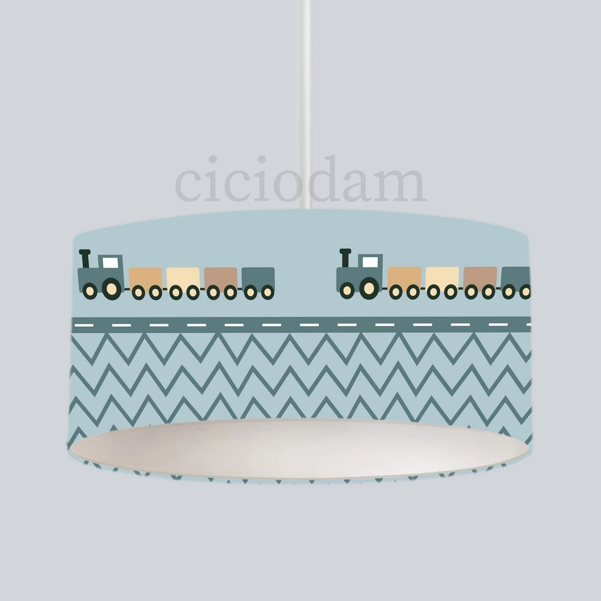 Mavi Araba Tren Kamyon ve Araba Yol Çocuk Odası Avize