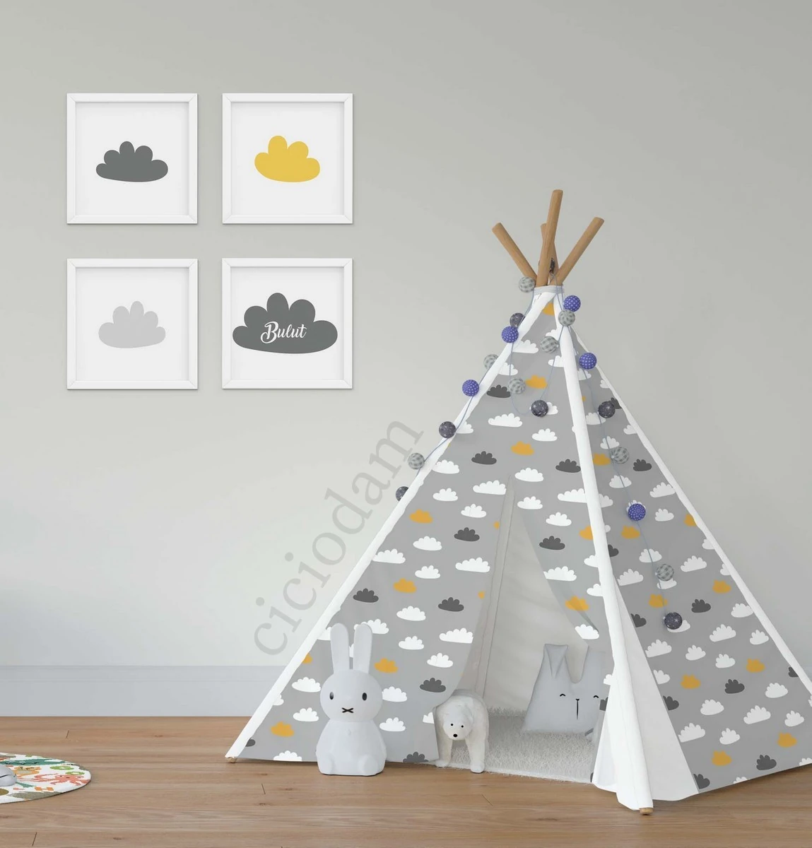 Sarı Gri Bulutlar Oyun Çadırı