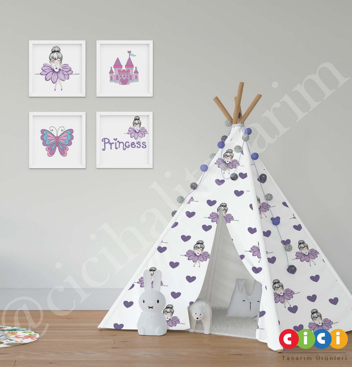 Oturan Prenses ve Yıldızlar Oyun Çadırı