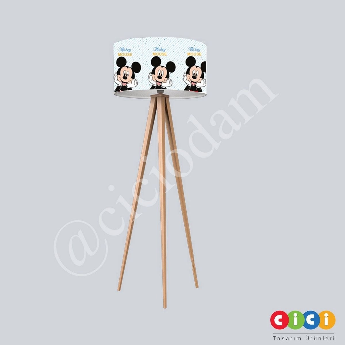 Mickey Mouse ve Mavi Puantiyeler Lambader