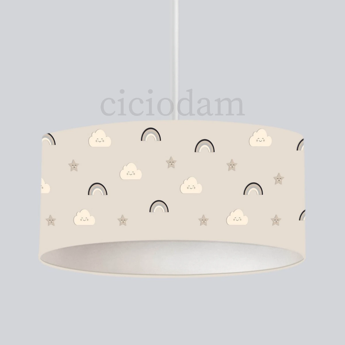 Gökkuşağı Ve Gülen Bulut Yıldız Çocuk Odası Avize