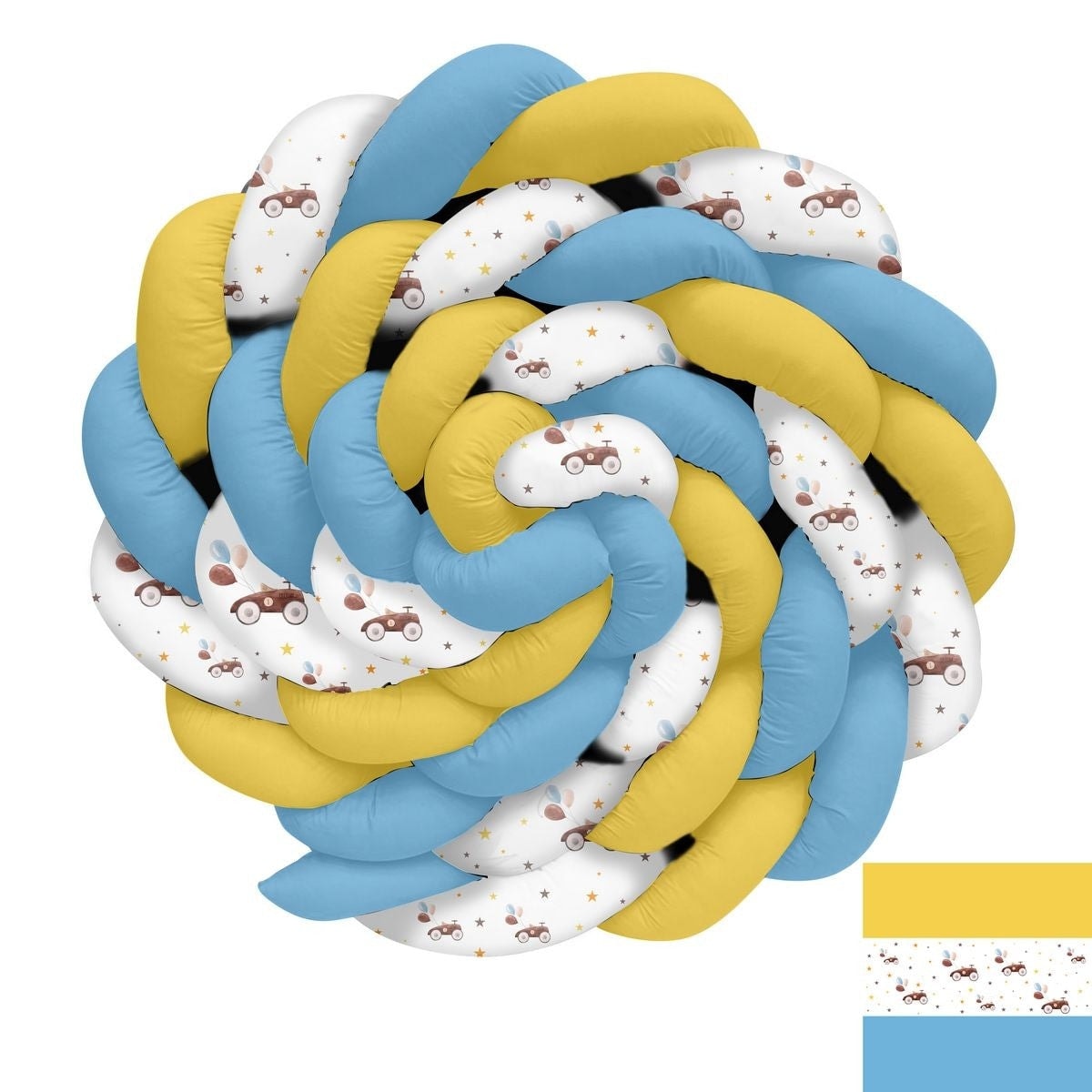 Tahta Araba Balonlar ve Yıldızlar Örgü Korumalık