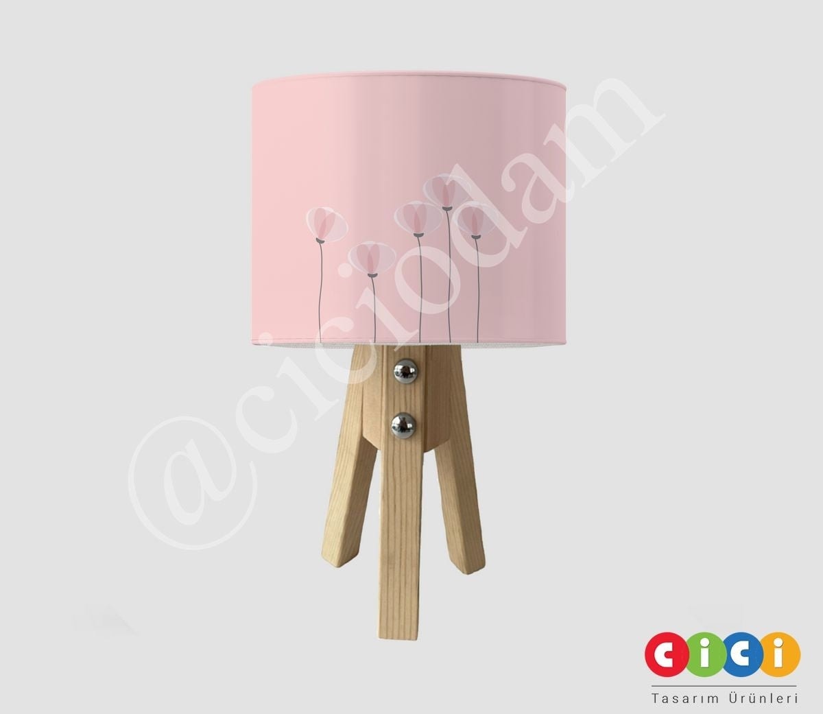 Pembe Gelincikler Çocuk Odası Abajur