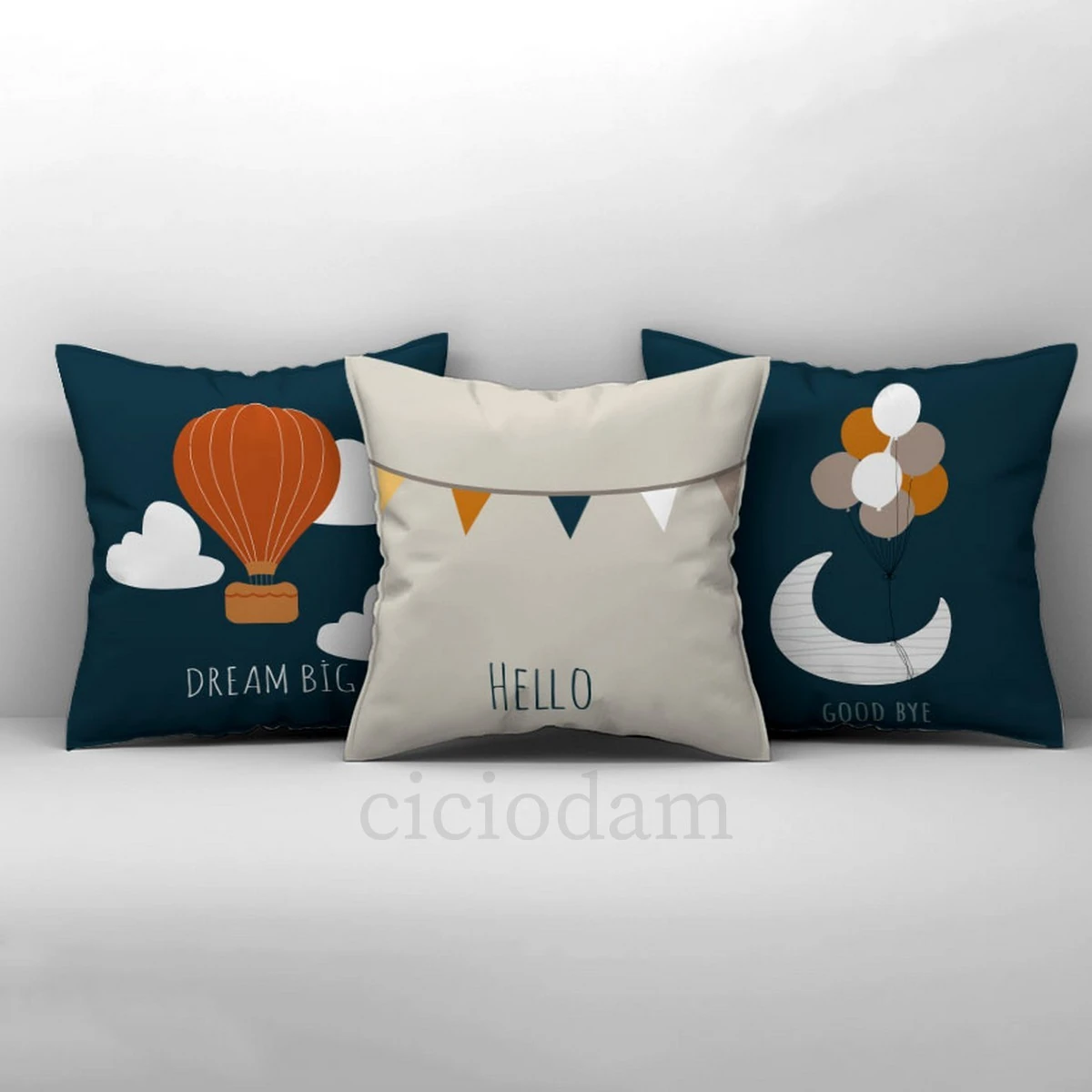 Dream Big Lacivet Yol Araba Güneş Kırlent Kılıfı