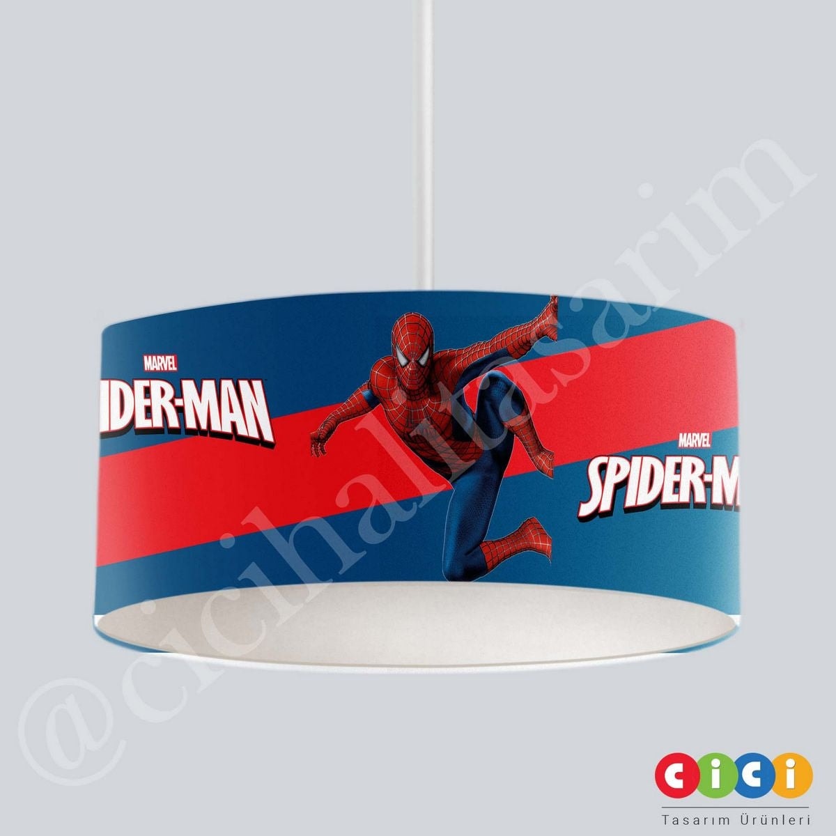 Marvel Lacivert Kırmızı Spiderman  Çocuk Odası Avize