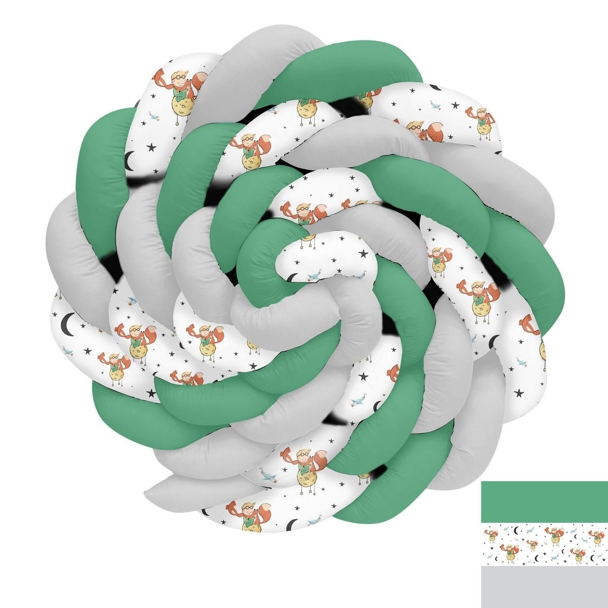 Ay Üstünde Küçük Prens Yıldızlar ve Helikopter Örgü Korumalık